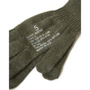 Genuine US Army wool blend military glove insert liners in olive green, size 5, made in USA for cold weather use