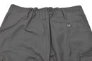 Back view of Leo Kohler work pants with elastic waistband and buttoned rear pocket in durable fabric