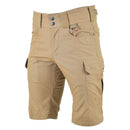 Coyote-colored MFH military style bermuda shorts made of durable cotton ripstop fabric with cargo pockets.