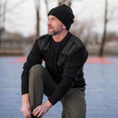 MFH Brand sweater commando jumper rib knit wool reinforced pullover black NEW - GoMilitar