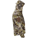 Side view of Mil-Tec MANDRA camo waterproof hardshell jacket with hood for men, designed for outdoor and tactical use.