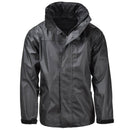 Mil-Tec waterproof black men's rain jacket with 3-layer structure and high breathability for outdoor protection