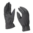 Black Mil-Tec softshell winter gloves with 3M Thinsulate lining, elastic wristband, and anti-slip grip for cold weather.