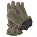 Olive OD Mil-Tec fleece gloves with Thinsulate lining, warm, lightweight, foldable, and designed for winter tactical use.