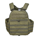 Olive MIL-TEC military plate carrier tactical vest with MOLLE system for carrying ballistic plates and gear attachments
