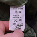 Clothing label showing fabric content and care instructions for Czech army camo field jacket parka size 170/92