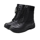 Original French military black leather breathable boots lightweight army NEW - GoMilitar