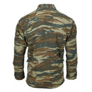 Back view of original Greek military field BDU jacket in lizard camouflage pattern with long sleeves and durable fabric