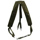 Original Italian Army olive green Y-Strap suspenders tactical belt made of durable canvas with metal clips and adjustable straps
