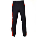 Original Italian Carabinieri police dress pants in black with red side stripes, durable and windproof design.