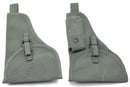 Original Italian police pistol belt holster and ammo pouch set in durable green nylon for secure firearm and magazine carrying.