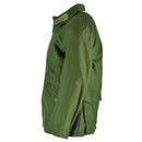 Green Swedish military M59 field jacket with durable fabric and multiple pockets for outdoor and tactical use.