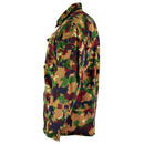 Side view of Original Swiss Army M83 Alpenflage camo combat field jacket with multiple pockets and durable fabric