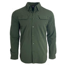 TEXAR slim fit long-sleeve military shirt in olive green with durable fabric and button-up front design