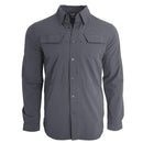 Slim fit TEXAR long-sleeve military shirt in dark gray, featuring durable fabric and reinforced stitching for outdoor use.