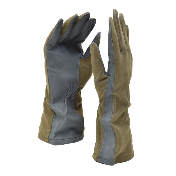 Original Dutch military olive gloves leather heat resistant aramid warmer NEW