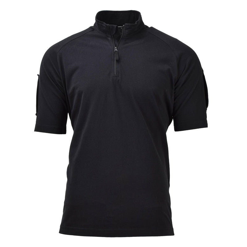 Original British army Police tactical T-shirts short sleeve zipped black NEW