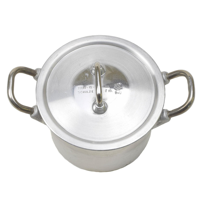 Original German military aluminum 2liters pot lid hiking BW army mess kit NEW