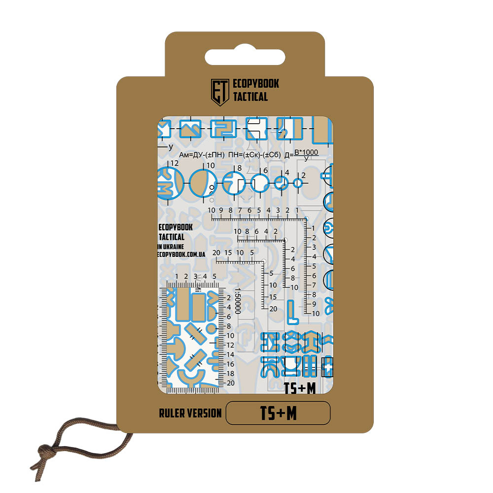 Ecopybook Tactical TS+M A6 NATO Map Ruler Set Flexible Polymer Blue Border