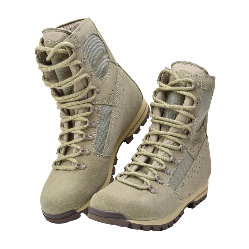 Original German army khaki leather boots lightweight antistatic sole shoes NEW