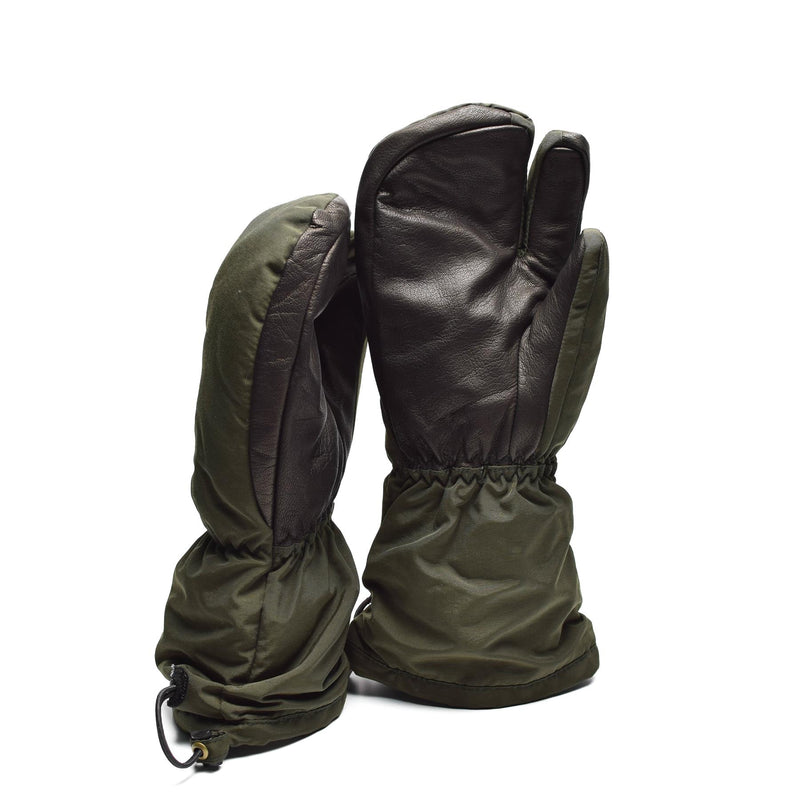Genuine Danish army trigger finger mittens Syna-Tex gloves OD NEW