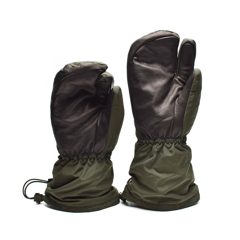 Genuine Danish army trigger finger mittens Syna-Tex gloves OD NEW
