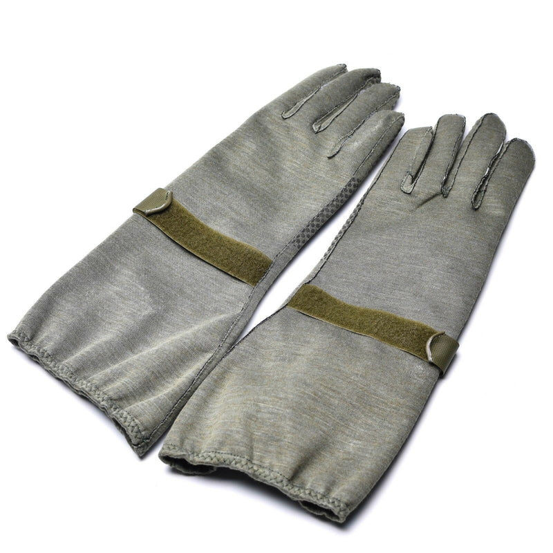 Original German army Nomex pilot gloves with gripper grey military issue NEW