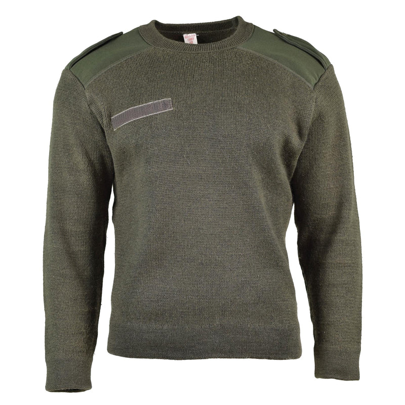 Genuine French army pullover Olive Commando Jumper Military Sweater Round Neck