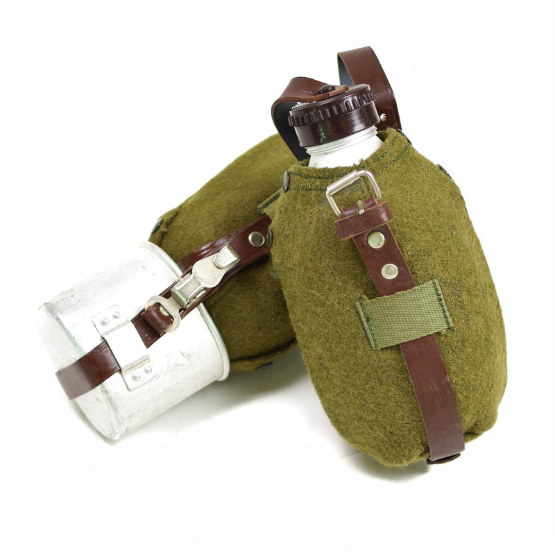 Genuine Romanian army canteen cup felt cover vintage retro Waterbottle Like new