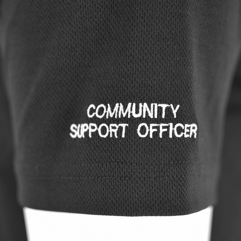 Genuine British police t-shirt black breathable functional front zip guard shirt