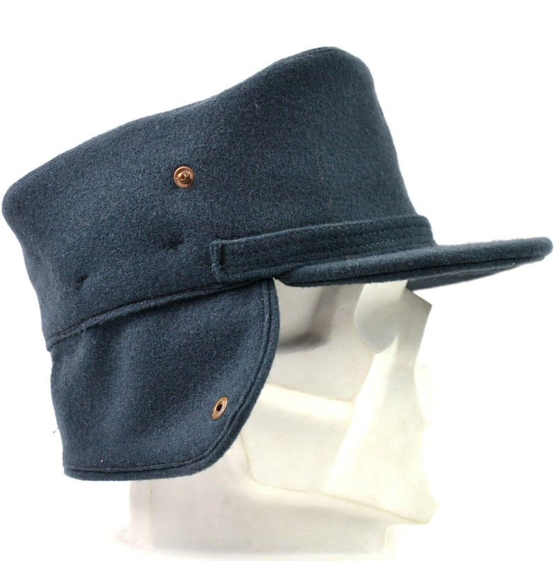 Original Swedish army wool winter hat. Blue Sweden Winter cap NEW