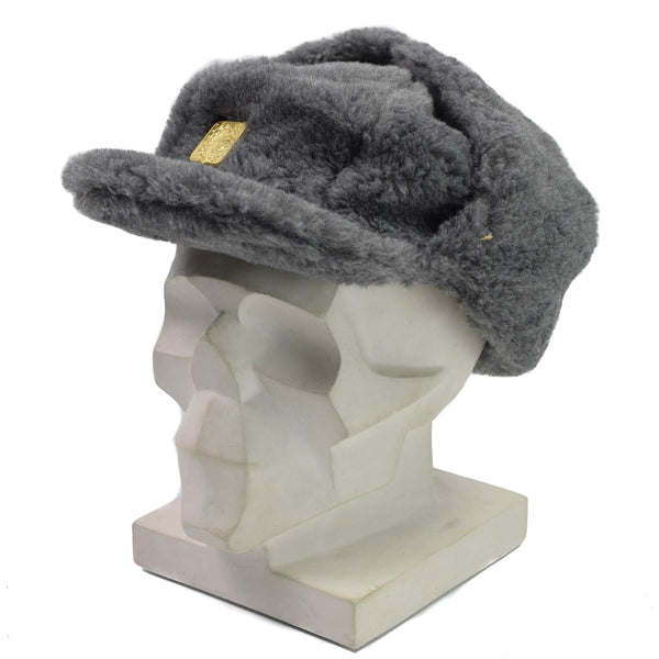 Original Czech Republic army winter hat cold weather faux fur earflap cap issue