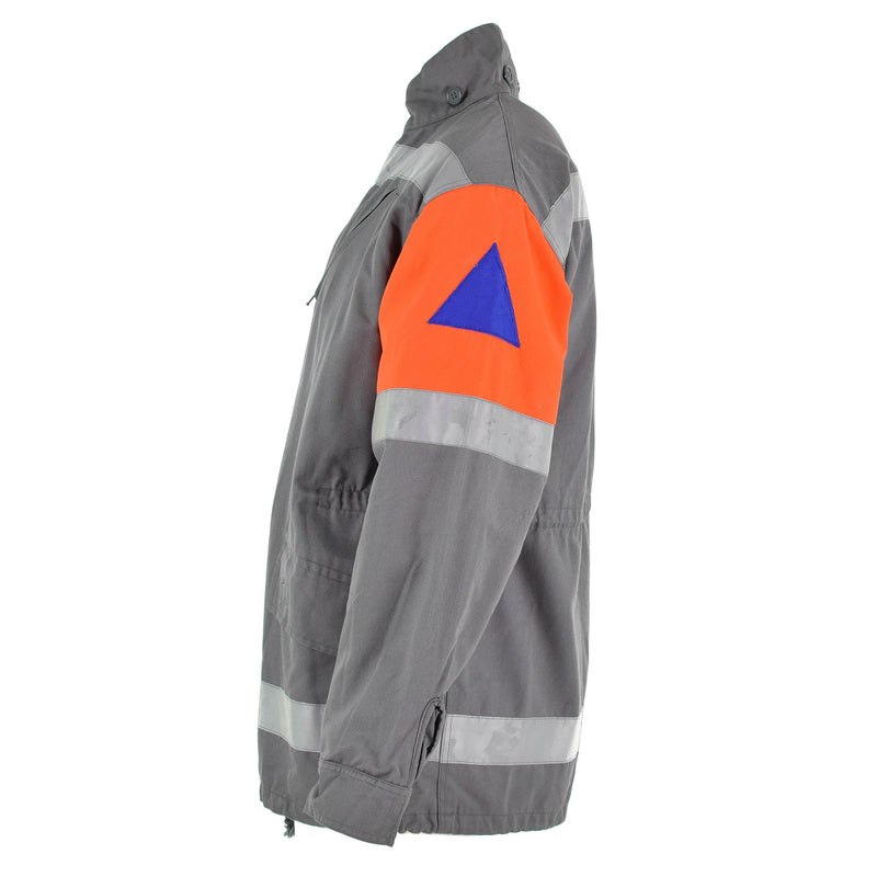 Original Czech army jacket CZ civil defense grey field surplus reflective band