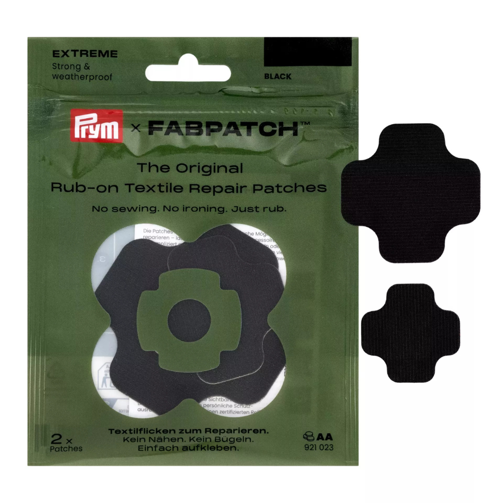 Prym FabPatch EXTREME Self-Adhesive Repair Patches Water-Repellent Black