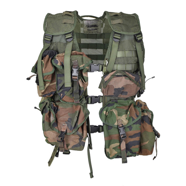 Genuine Dutch Military olive vest set 7pcs modular forest camo molle pouches