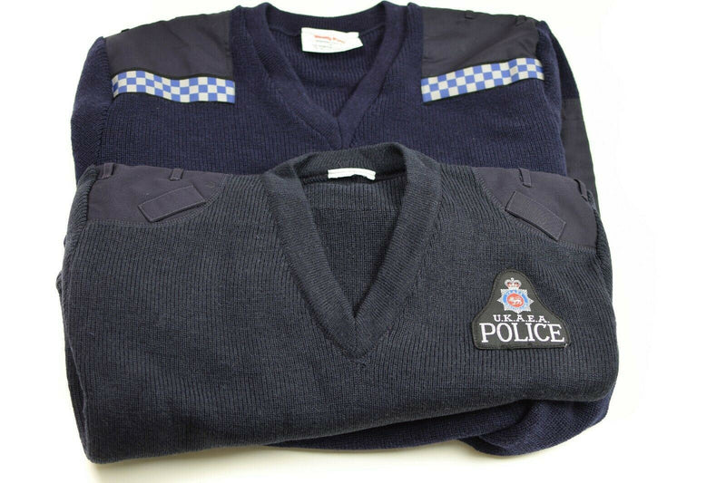 Genuine British Police pullover Utility Jumper blue V-neck sweater NEW