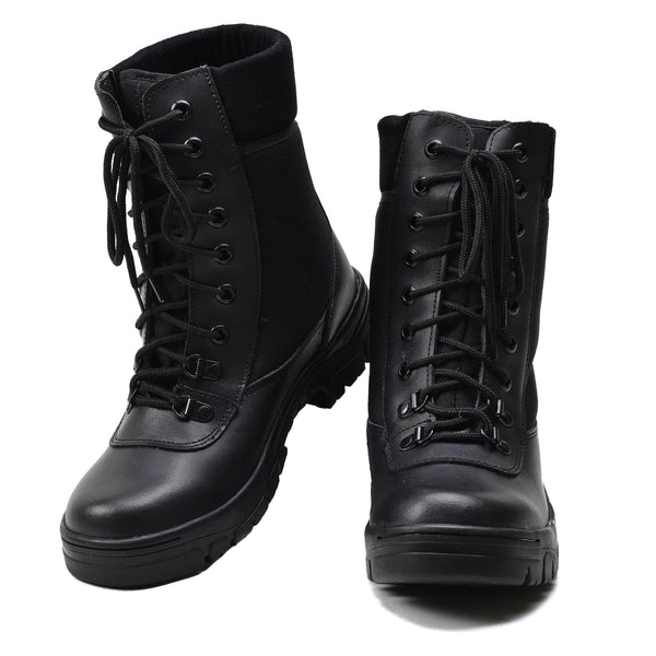 Original French military black leather breathable boots lightweight army NEW
