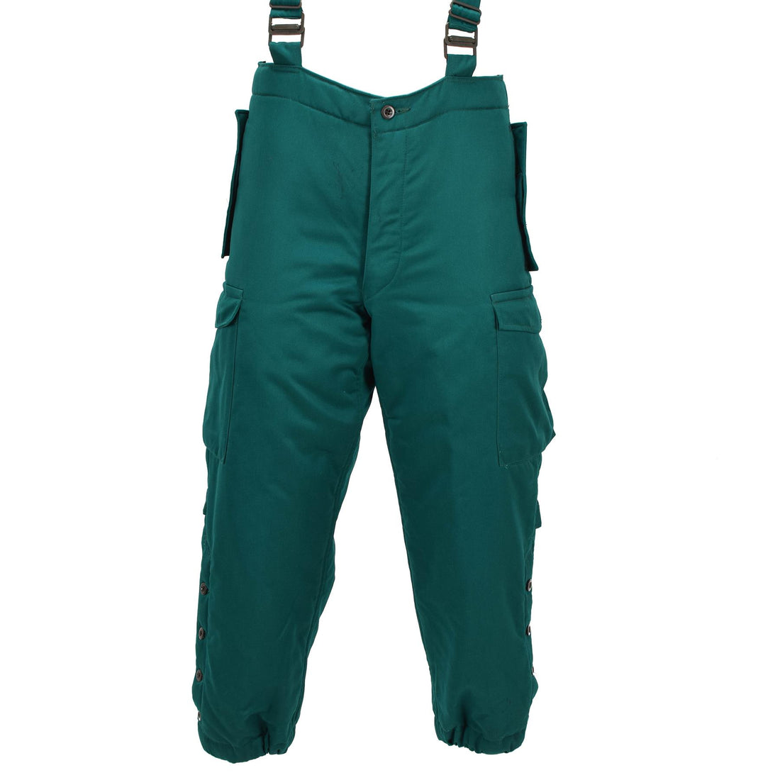 Original Austrian Military Thermal Bib Pants Cold Weather Insulated Green