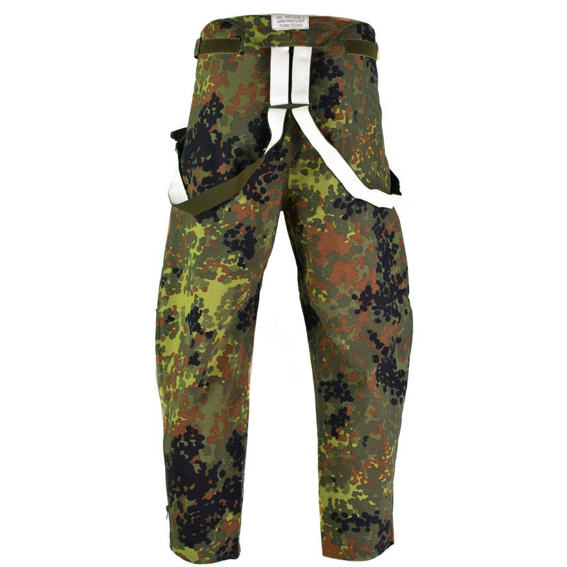 Original German army trousers GoreTex Bib n Brace Flecktarn pants overall rain