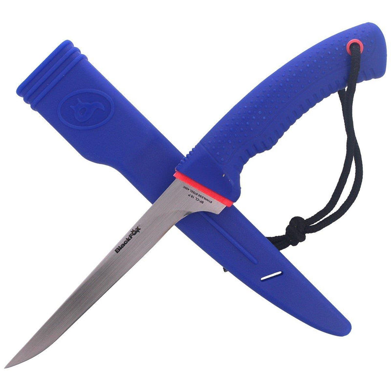 Fox Knives BF-CL 16 fillet knife satin coated 420C steel PP TPR blue handle sheath