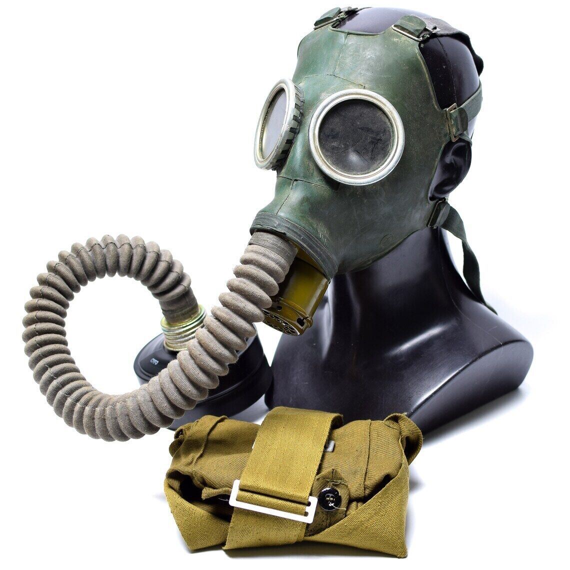 Original Soviet GP-4 Gas Mask 1960s Vintage Military Surplus Kit Grey Rubber