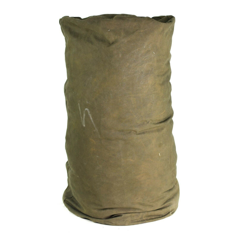 Genuine German army sea sack duffel bag w shoulder straps large Olive backpack