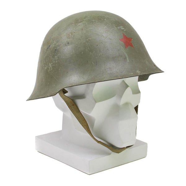 Original Serbian tactical steel helmet with liner combat gear chinstrap Olive