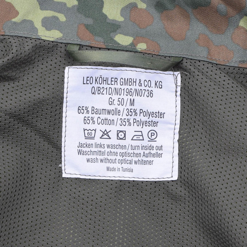 Leo Kohler military combat tactical jacket lightweight field flecktarn camo