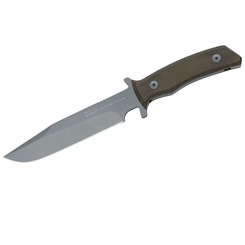 Fox Knives E.T.K. EXAGON tactical fixed knife 440C stainless steel green micarta