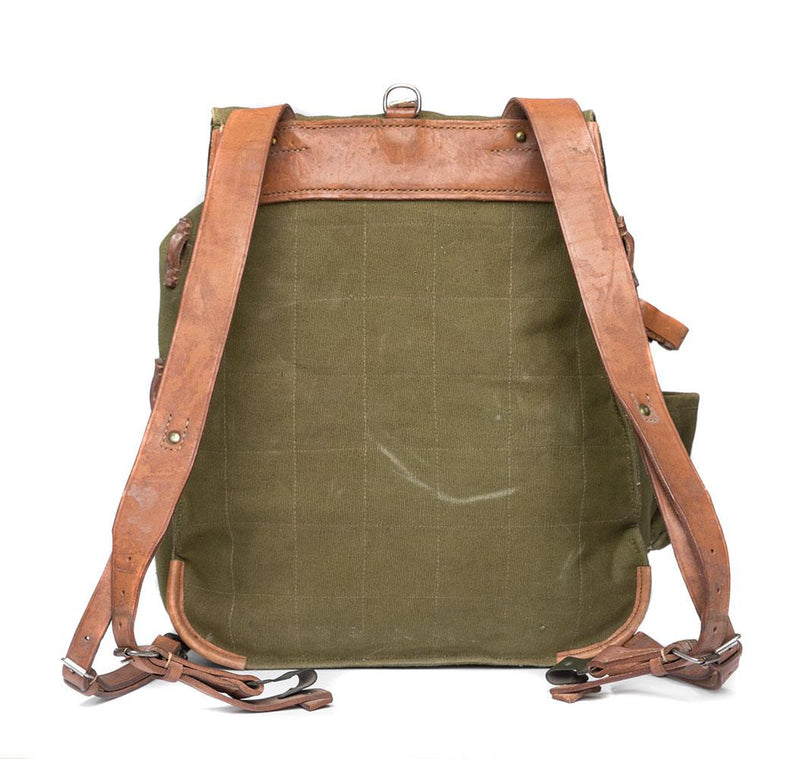 Genuine Romanian army rucksack bag military surplus OD shoulder strap canvas