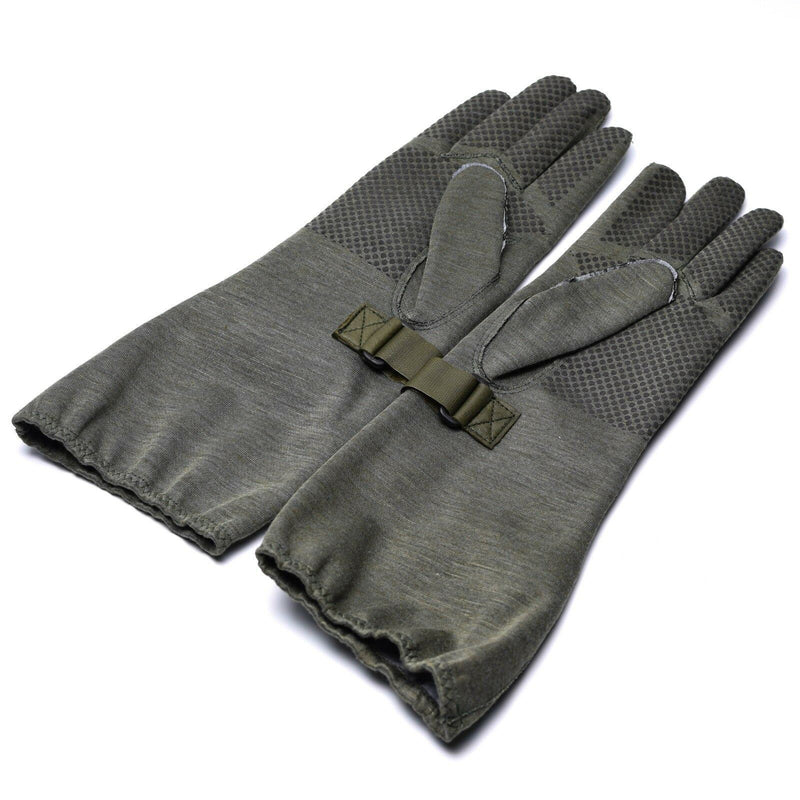 Original German army Nomex pilot gloves with gripper grey military issue NEW