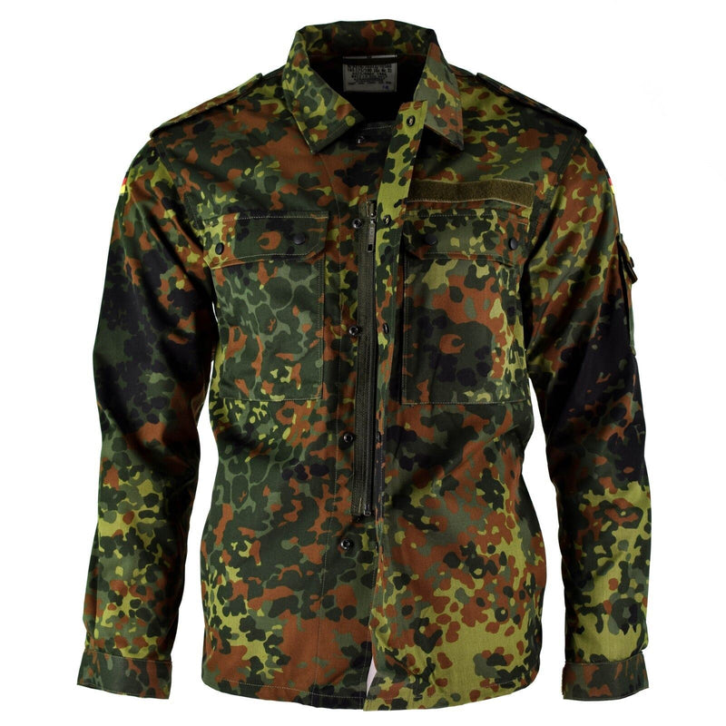 Original GERMAN ARMY SHIRT ZIPPED flecktarn camo tactical combat BW Army issue