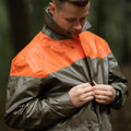 Original Swiss Civil Protection Waterproof Rain Jacket Long Coat Olive