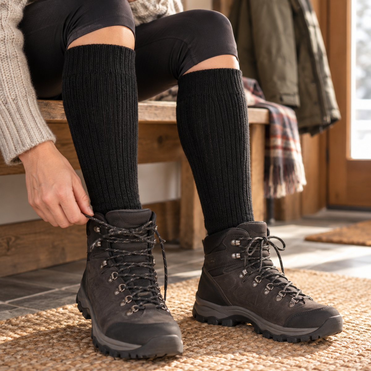 Original British Military Winter Socks Warm Ribbed Knit EU 39–40 Black